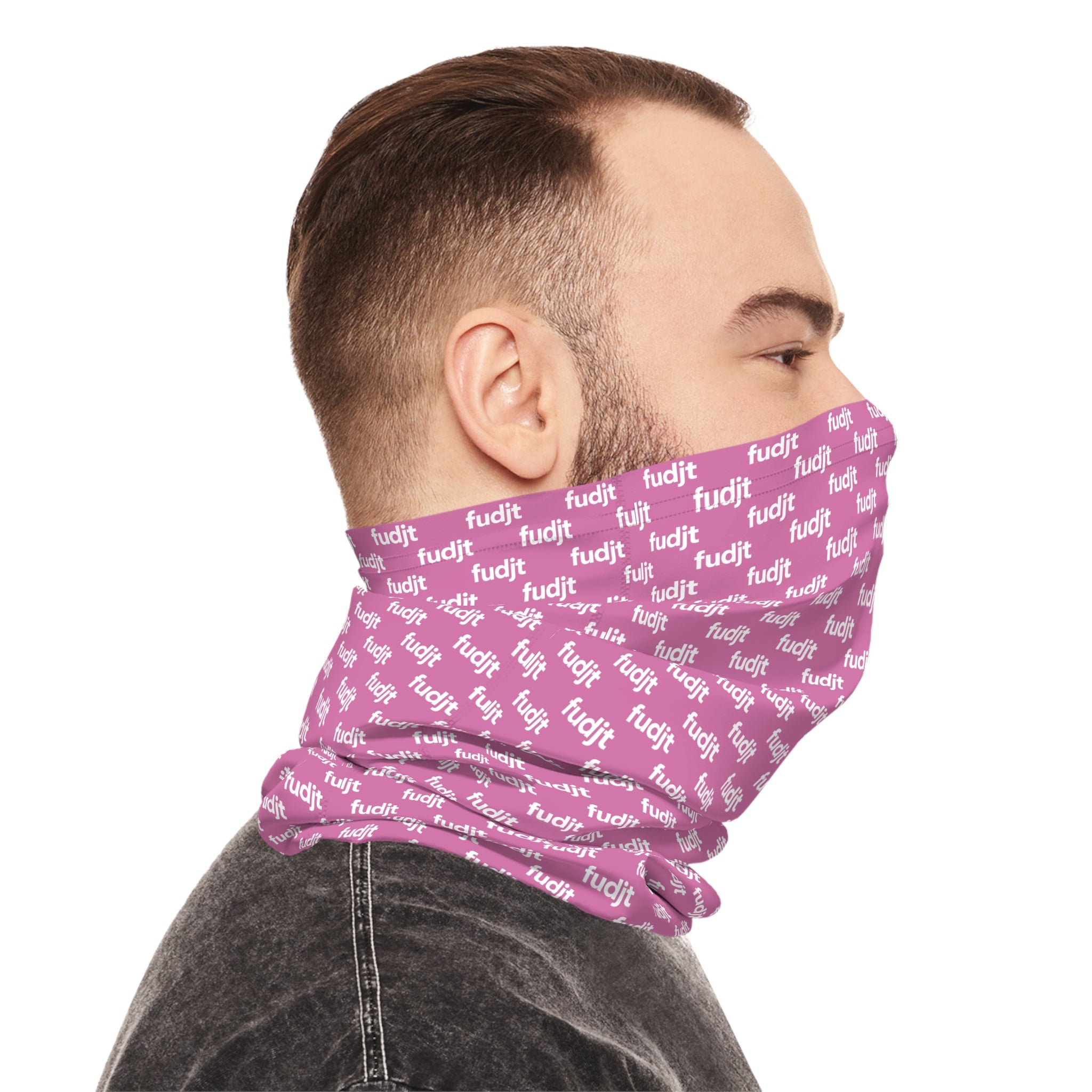 Pink & White fudjt Lightweight Neck Gaiter
