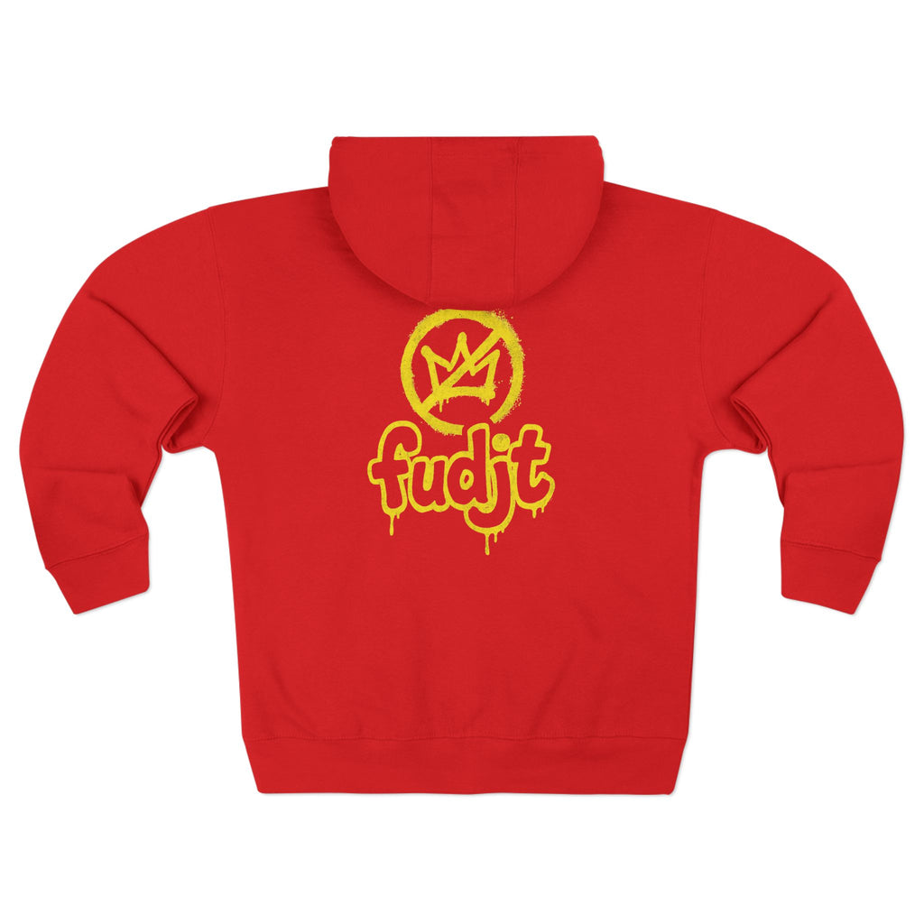 Zip Hoodie with Golden fudjt No Kings | Front & Back Graphic | 9 Colors