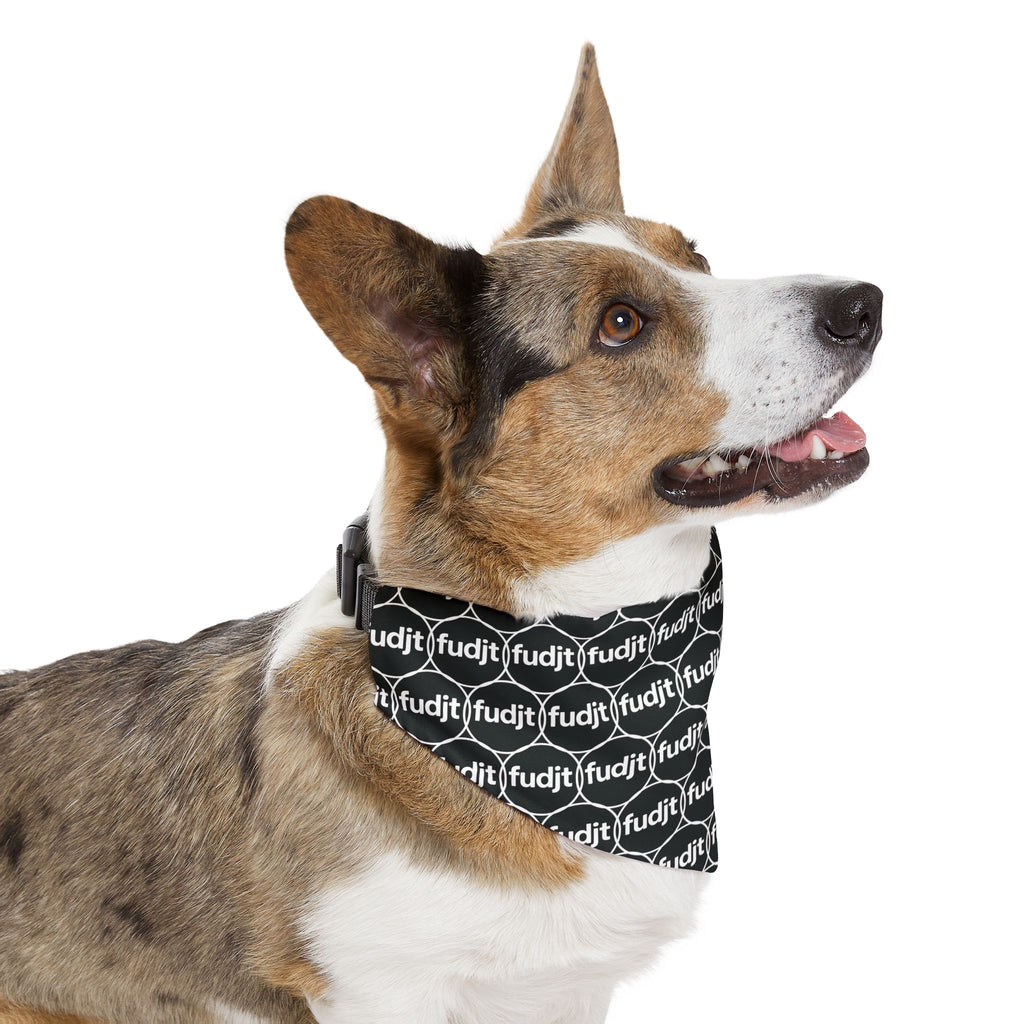 Black fudjt Unbroken Chain 1.25  Bandana Collar for Dogs, Cats & More | 4 Sizes