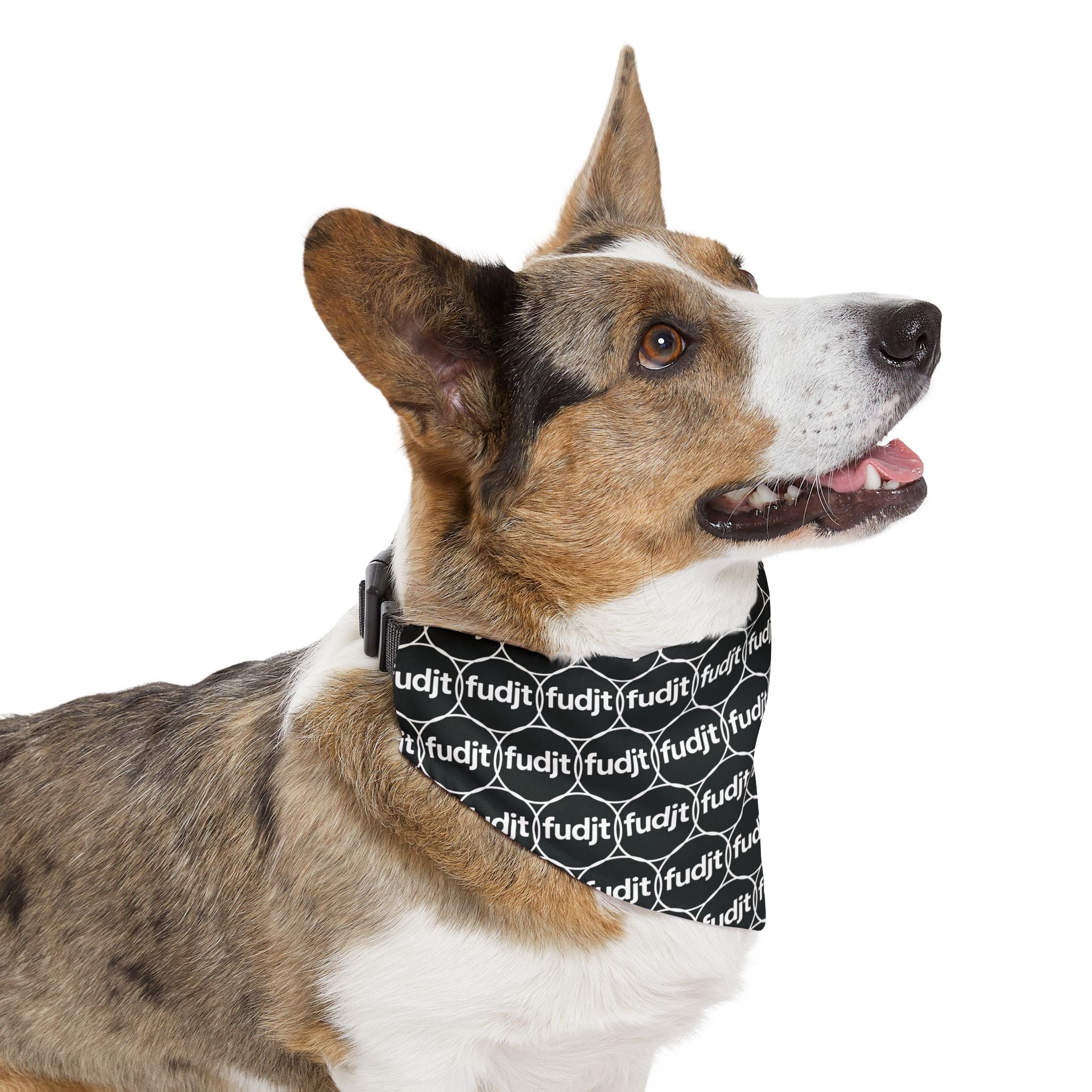Black fudjt Unbroken Chain 1.25  Bandana Collar for Dogs, Cats & More | 4 Sizes