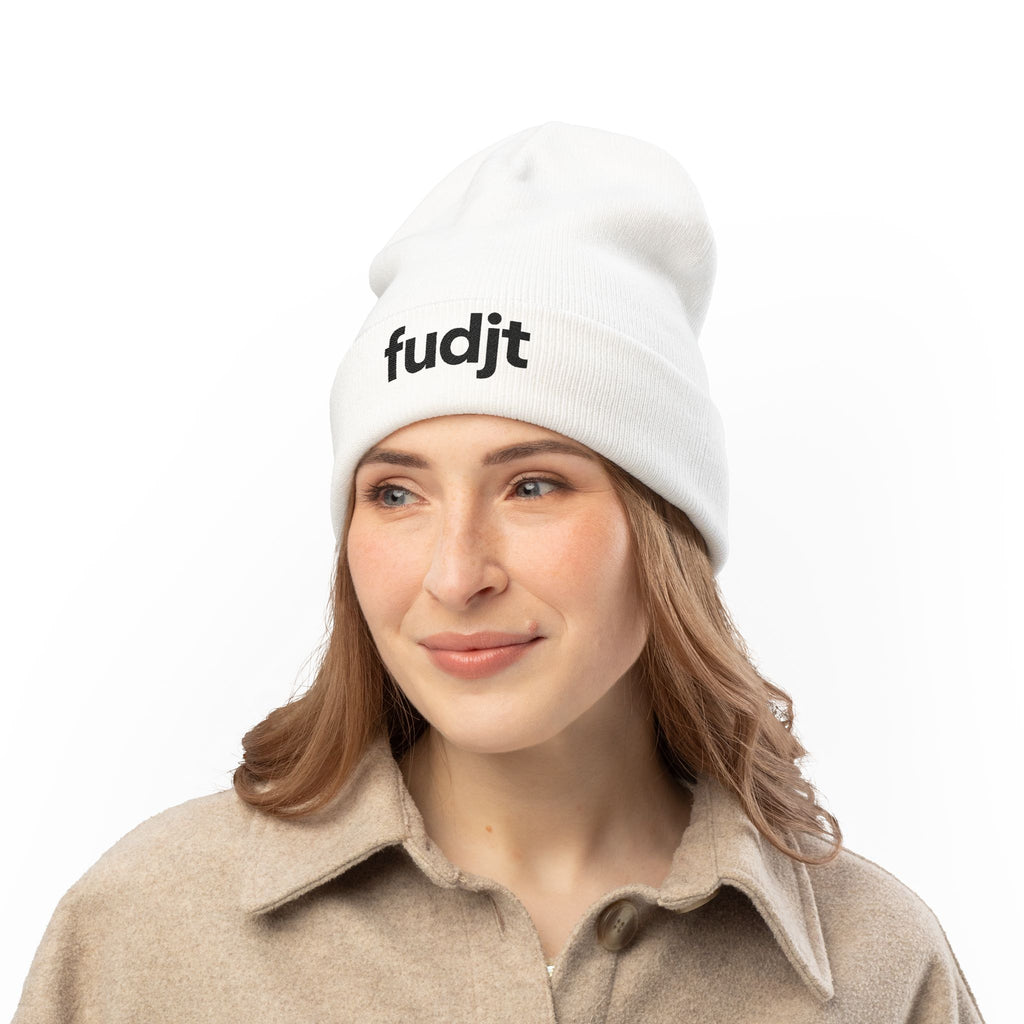 Stylish & Cozy fudjt Knit Beanie | Black Embroidery | 2 Colors