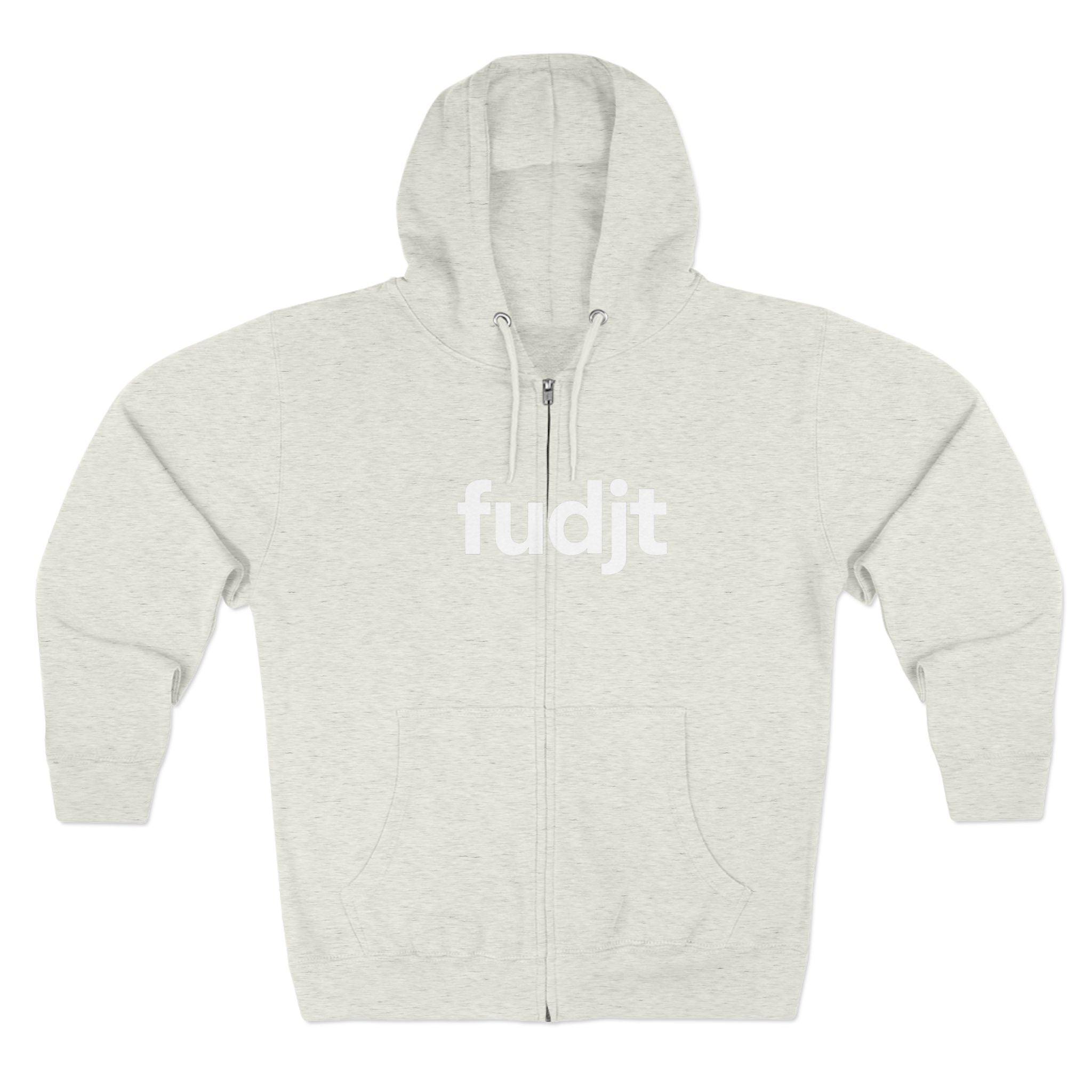 Zip Hoodie with White fudjt Design | Cozy Everyday Comfort | 7 Colors