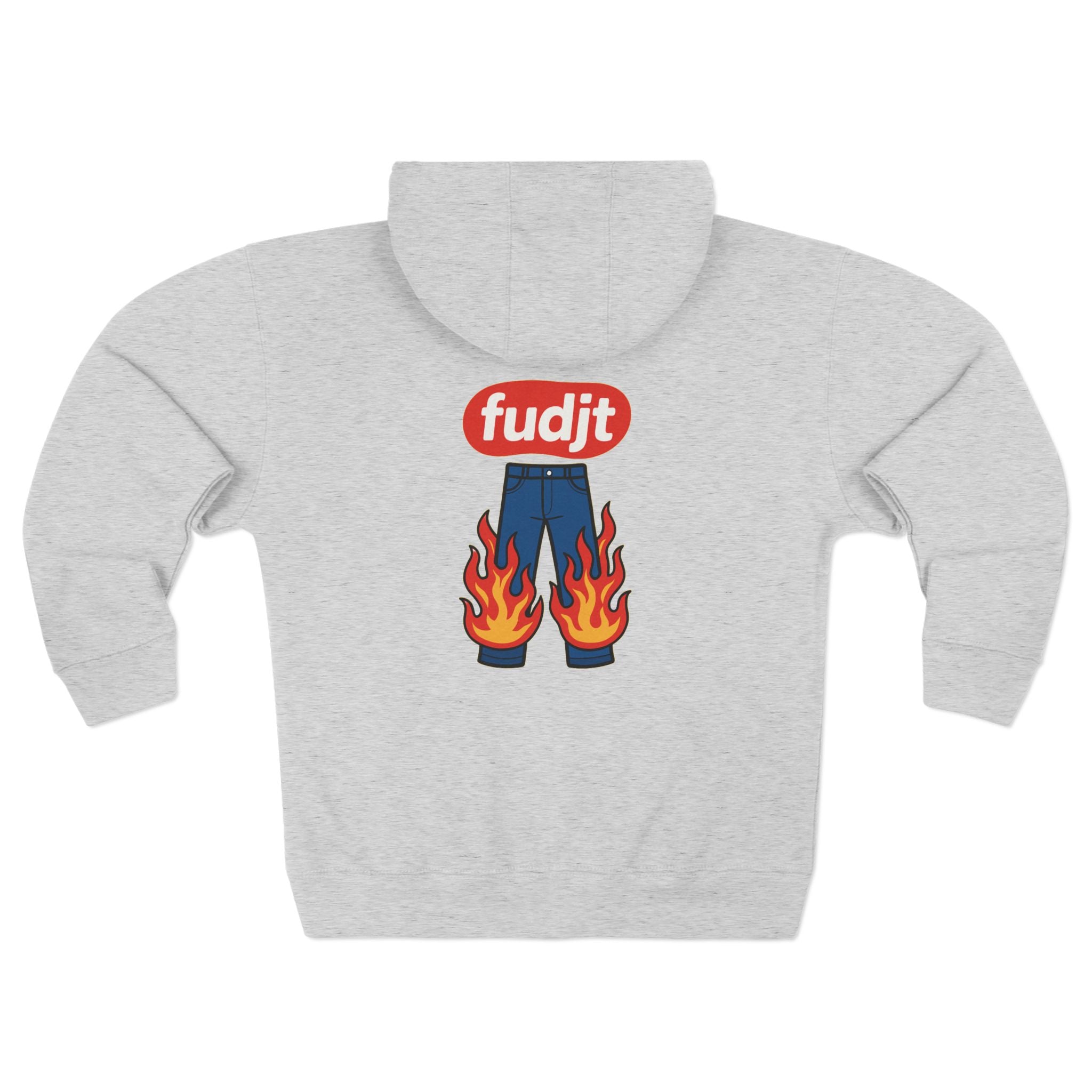 fudjt Pants On Fire Zip Hoodie | Front & Back Graphic | 9 Colors