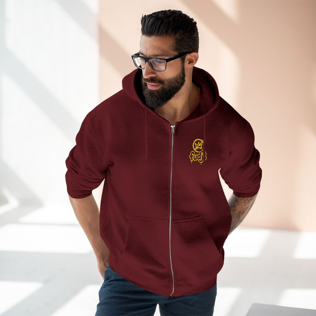 Zip Hoodie with Golden fudjt No Kings | Front & Back Graphic | 9 Colors