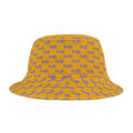 Trendy Light Blue fudjt All Over on Yellow Bucket Hat