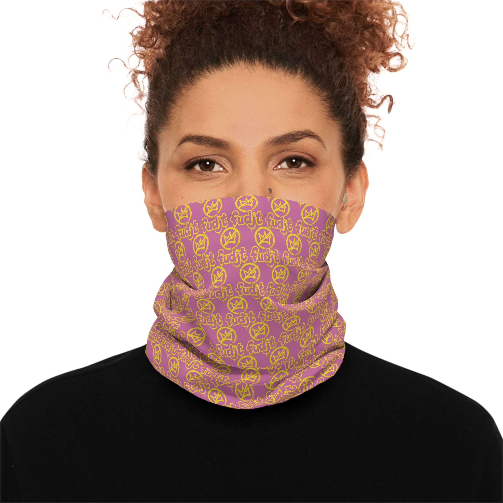 Light Pink Golden fudjt No Kings 1.25 Neck Gaiter