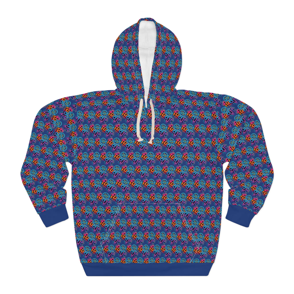 fudjt No Kings Clown Town Hoodie | All Over Dark Blue Stagger Lee 2.5-45