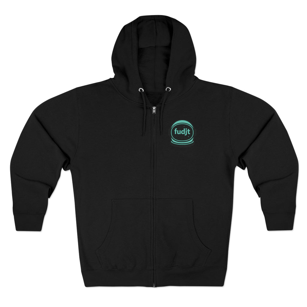 Zip Hoodie with Green Space fudjt | Front & Back Graphic | 9 Colors