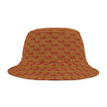 Trendy Red fudjt All Over on Light Brown Bucket Hat