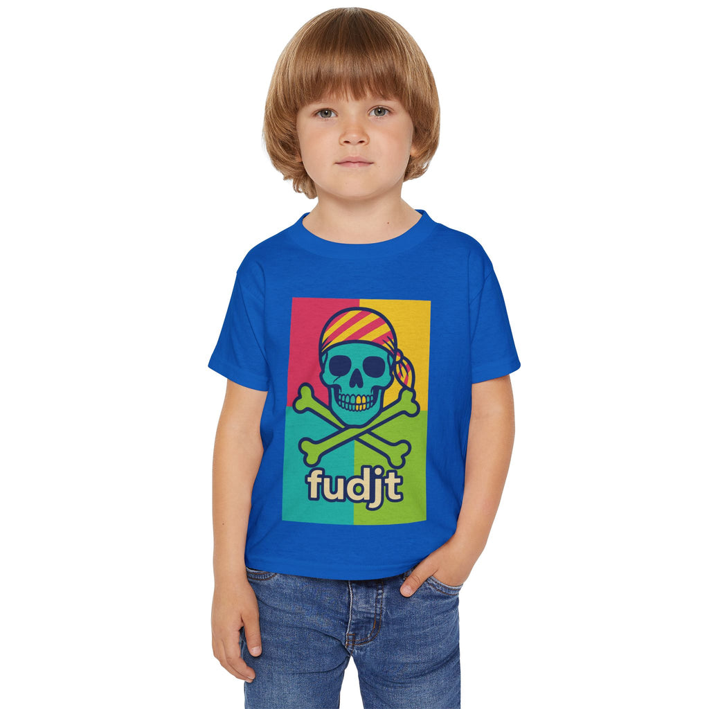 fudjt Toddler Tee with "Booty" Skull and Crossbones Design | 6 Colors