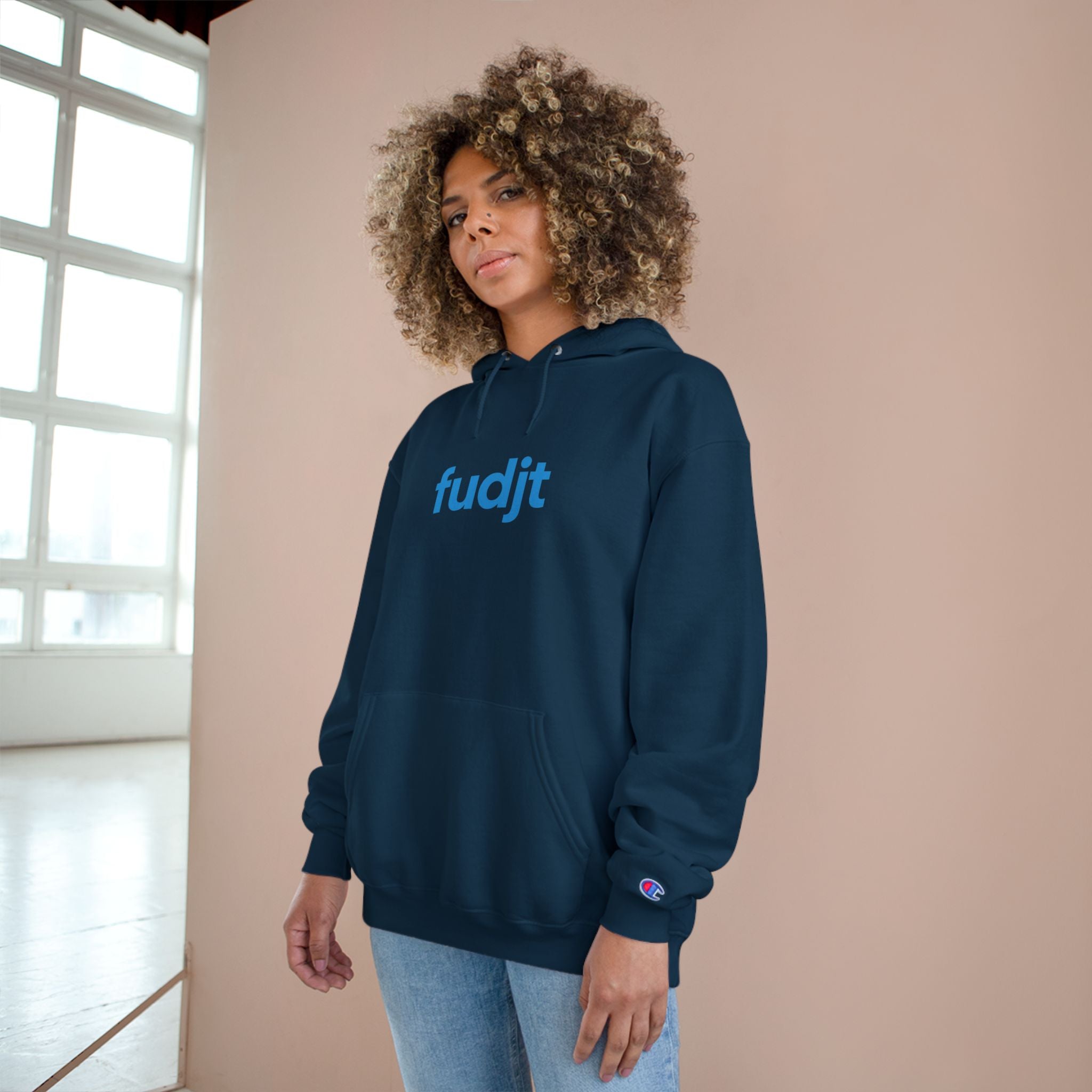 Monster Power Champion Hoodie - Retro Godzilla | fudjt vs. The Machine | Blue fudjt | 7 Colors