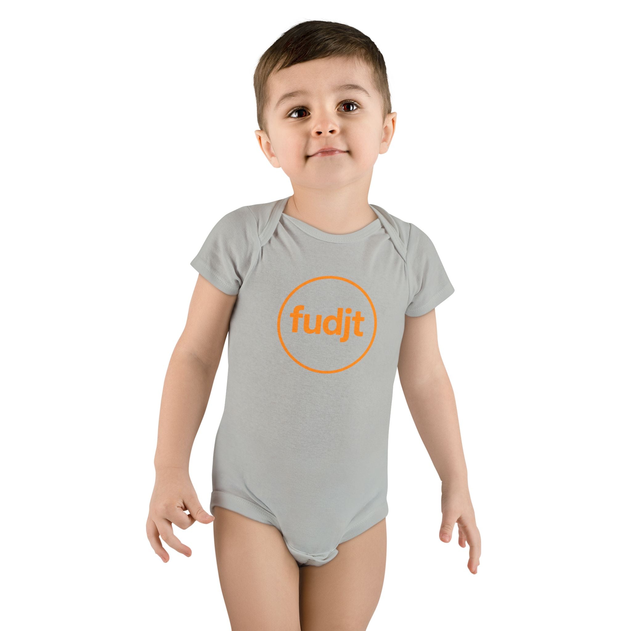 Orange fudjt Circle Baby Onesie | 4 Colors