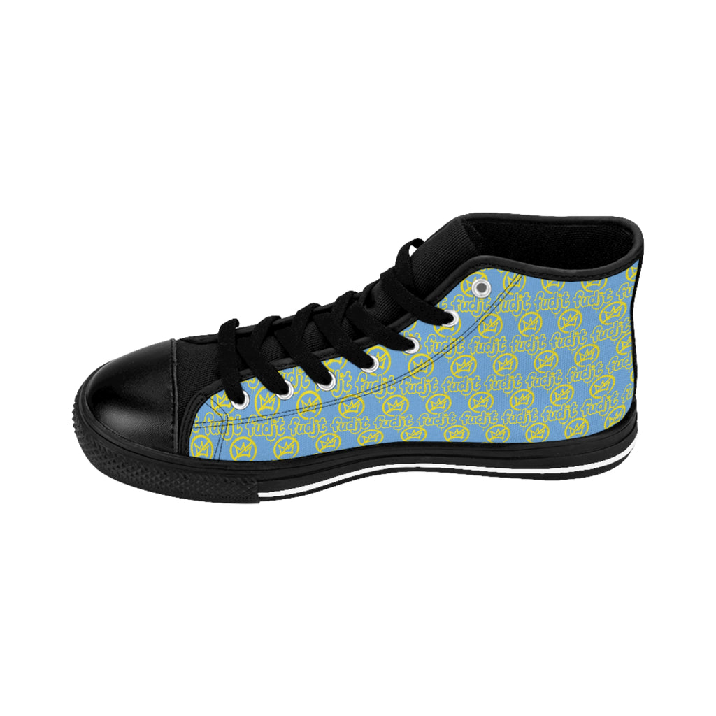 Light Blue Golden fudjt No Kings Street Style Sneakers | Women & Girls 1 High Top