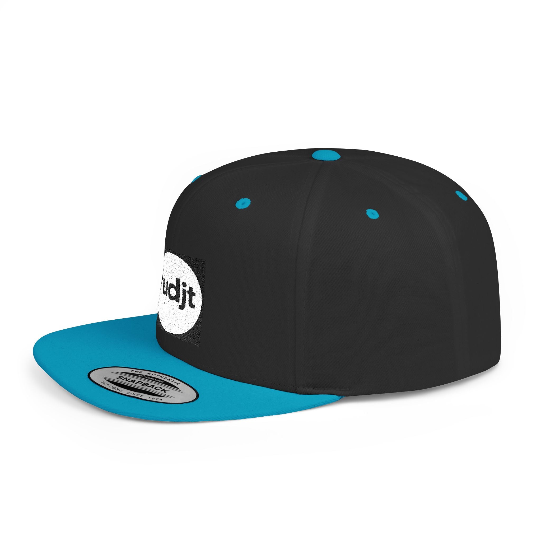 Black Square fudjt Circle Flat Bill Snapback Hat | Embroidered |  15 Colors