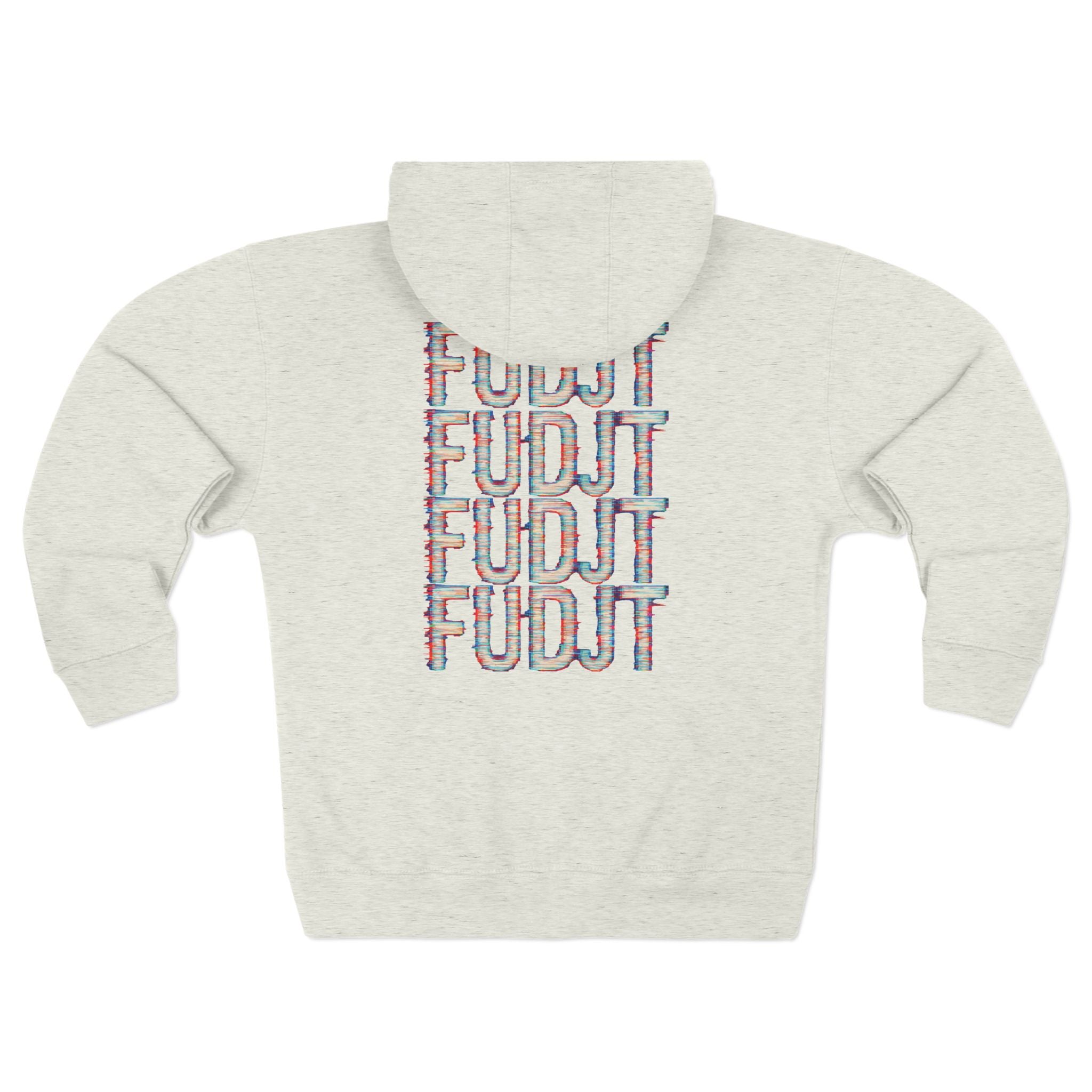 FUDJT Glitch Zip Hoodie | Front Left & Stack Back | 7 Colors