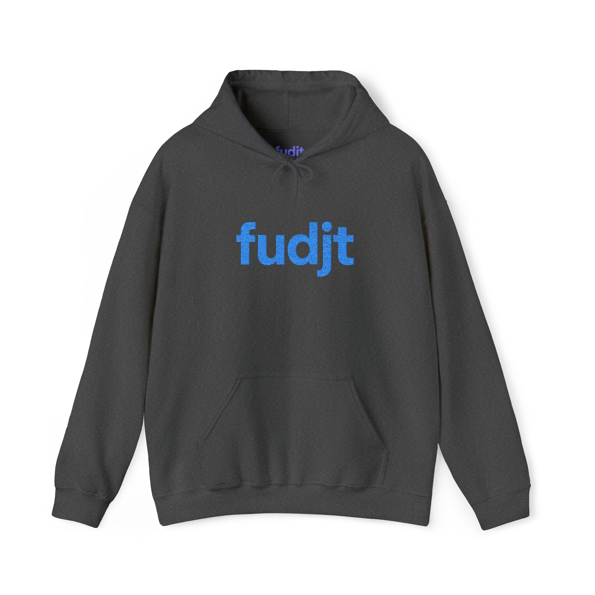 Light Blue fudjt Embroidered Heavy Blend Hooded Sweatshirt | 15 Colors | Stand For Something
