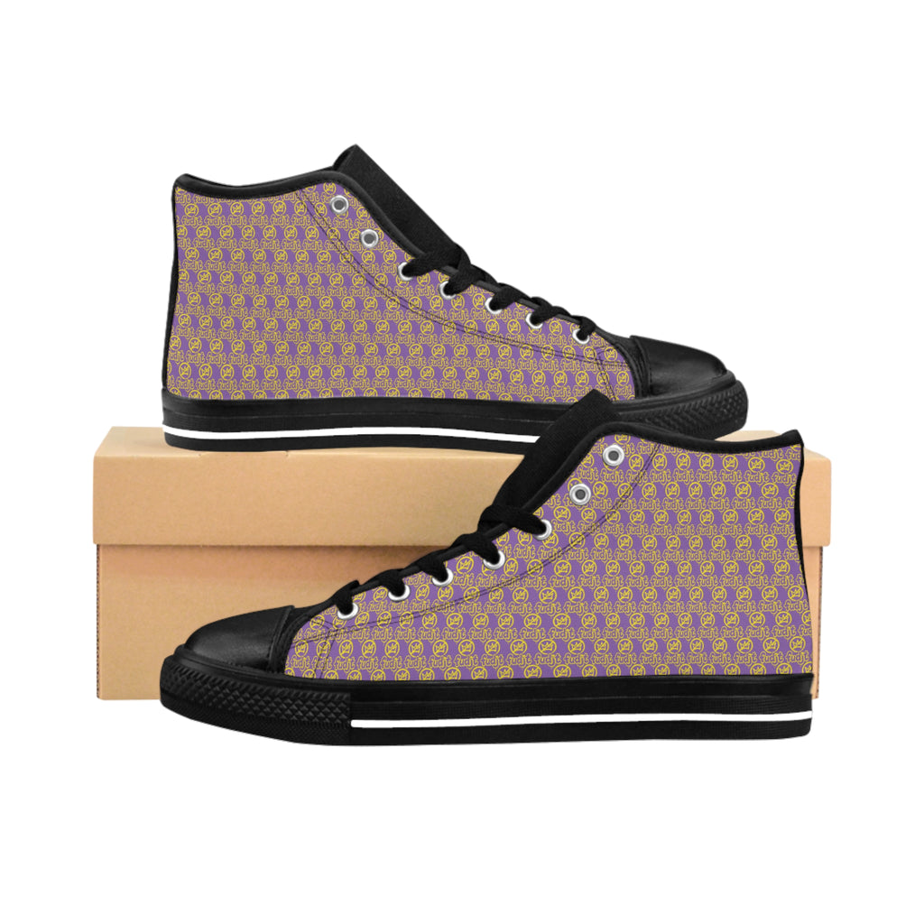Light Purple Golden fudjt No Kings Street Style Sneakers | Women & Girls .5 High Top