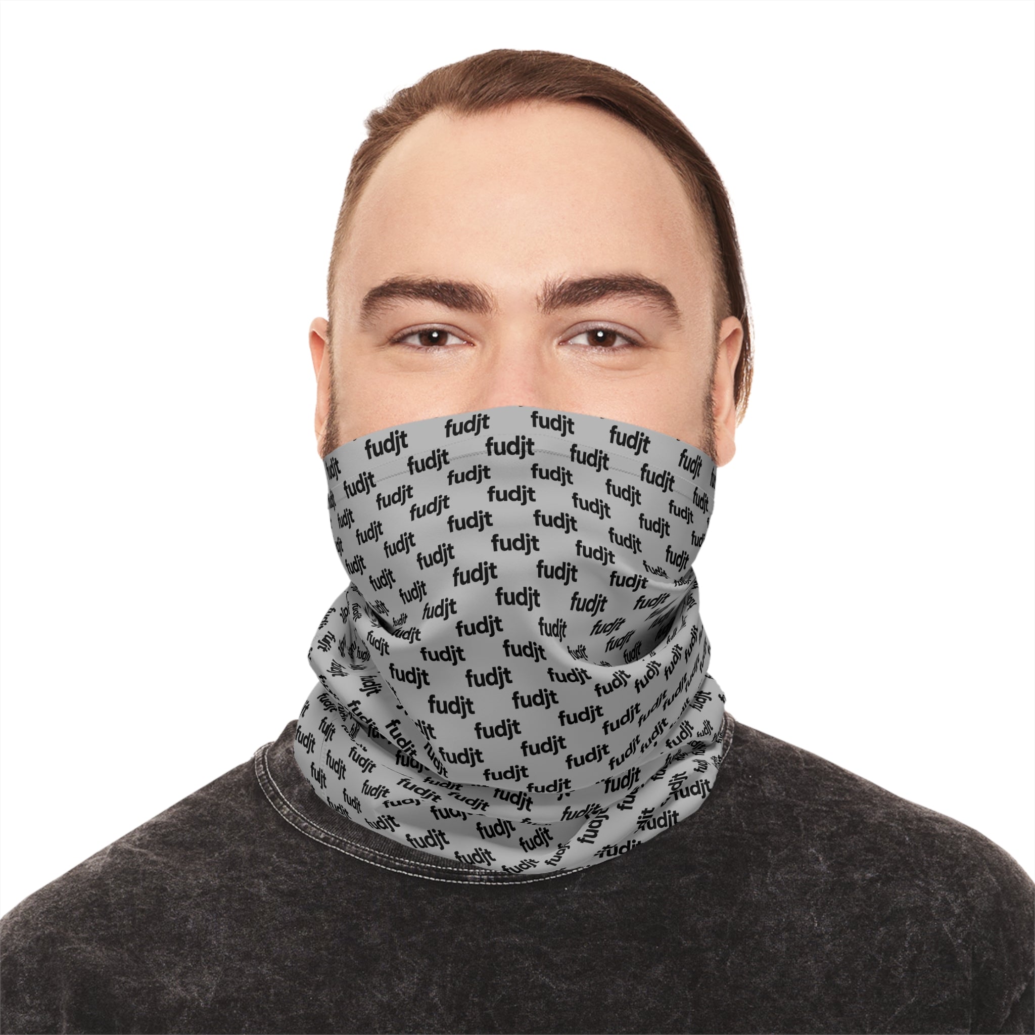 Gray & Black fudjt Lightweight Neck Gaiter
