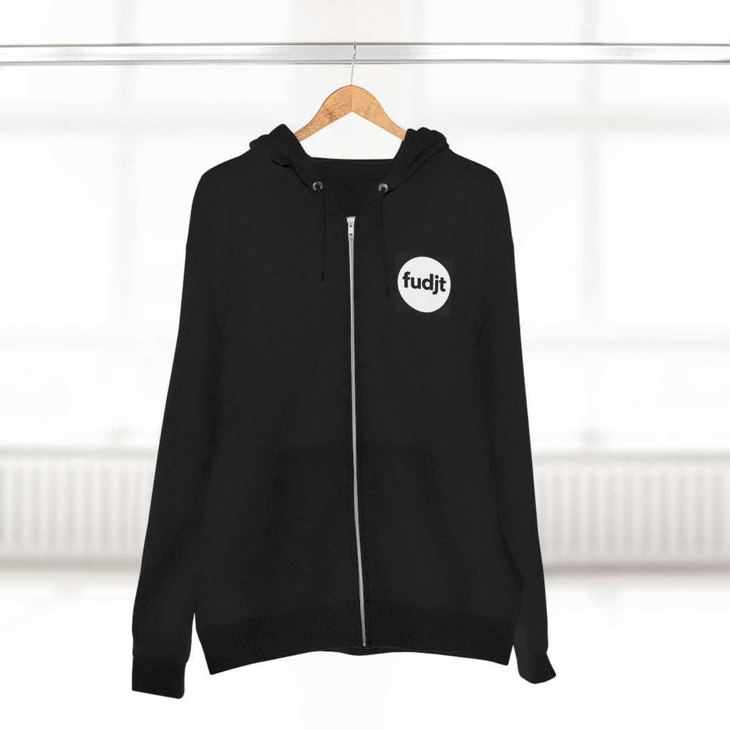 Bye-Bye Bondi | Black Square fudjt Circle Front, Smoke Screen Retro Backside Zip Hoodie | 8 Colors