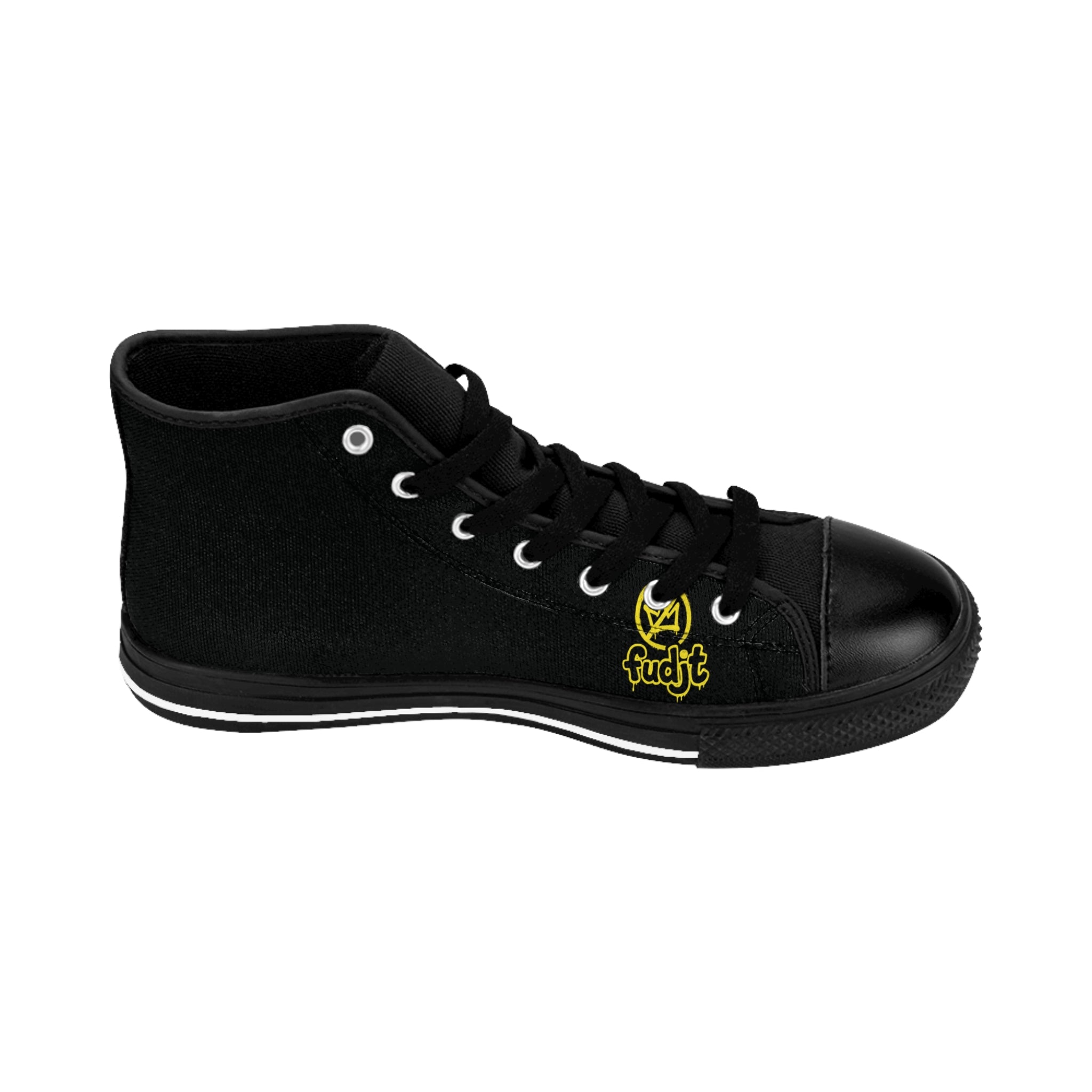 Black Golden fudjt No Kings Street Style Sneakers | Women & Girls 3.75 High Top