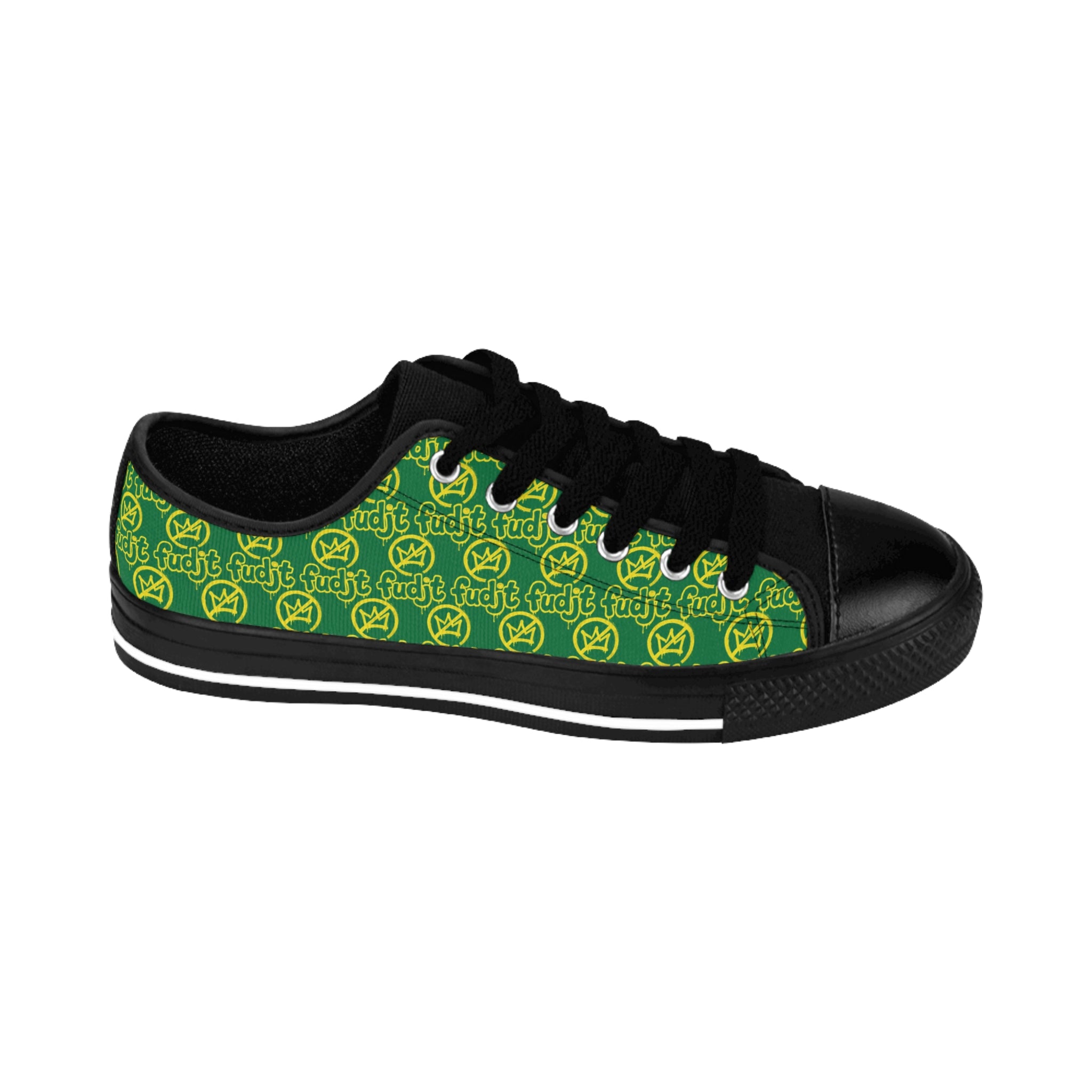Dark Green Golden fudjt No Kings Street Style Sneakers | Women & Girls All Over 1 Low Top