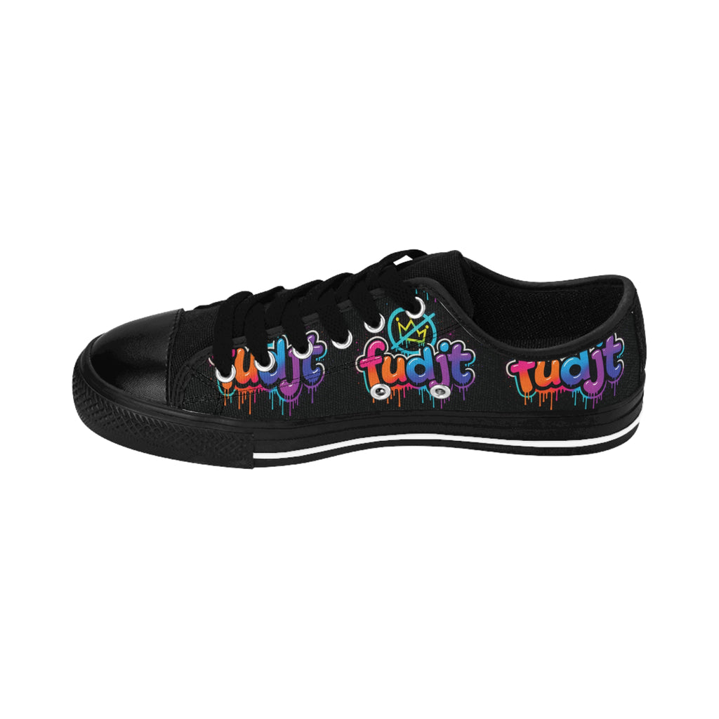 fudjt No Kings Clown Town Street Style Sneakers | Men & Boys Black All Over Low Top