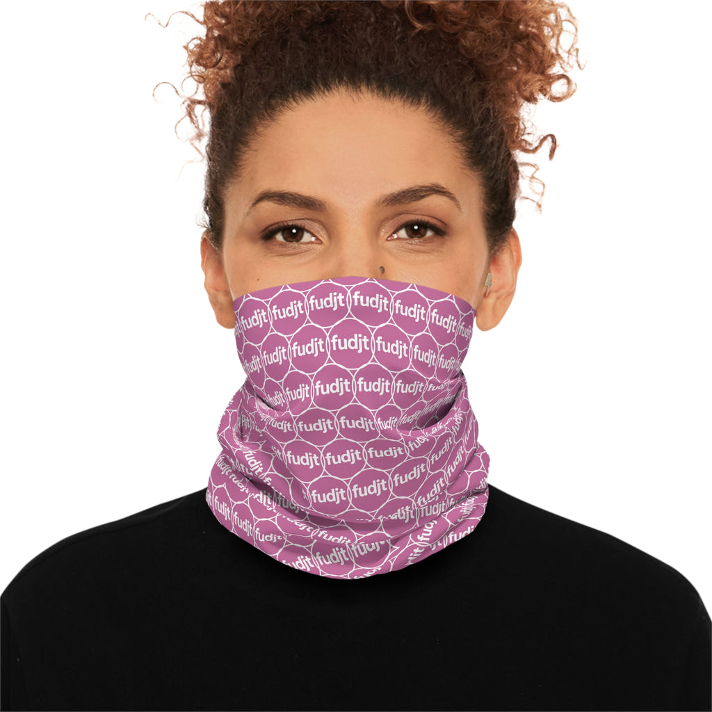 Light Pink & White fudjt Unbroken Chain 1.25 Neck Gaiter