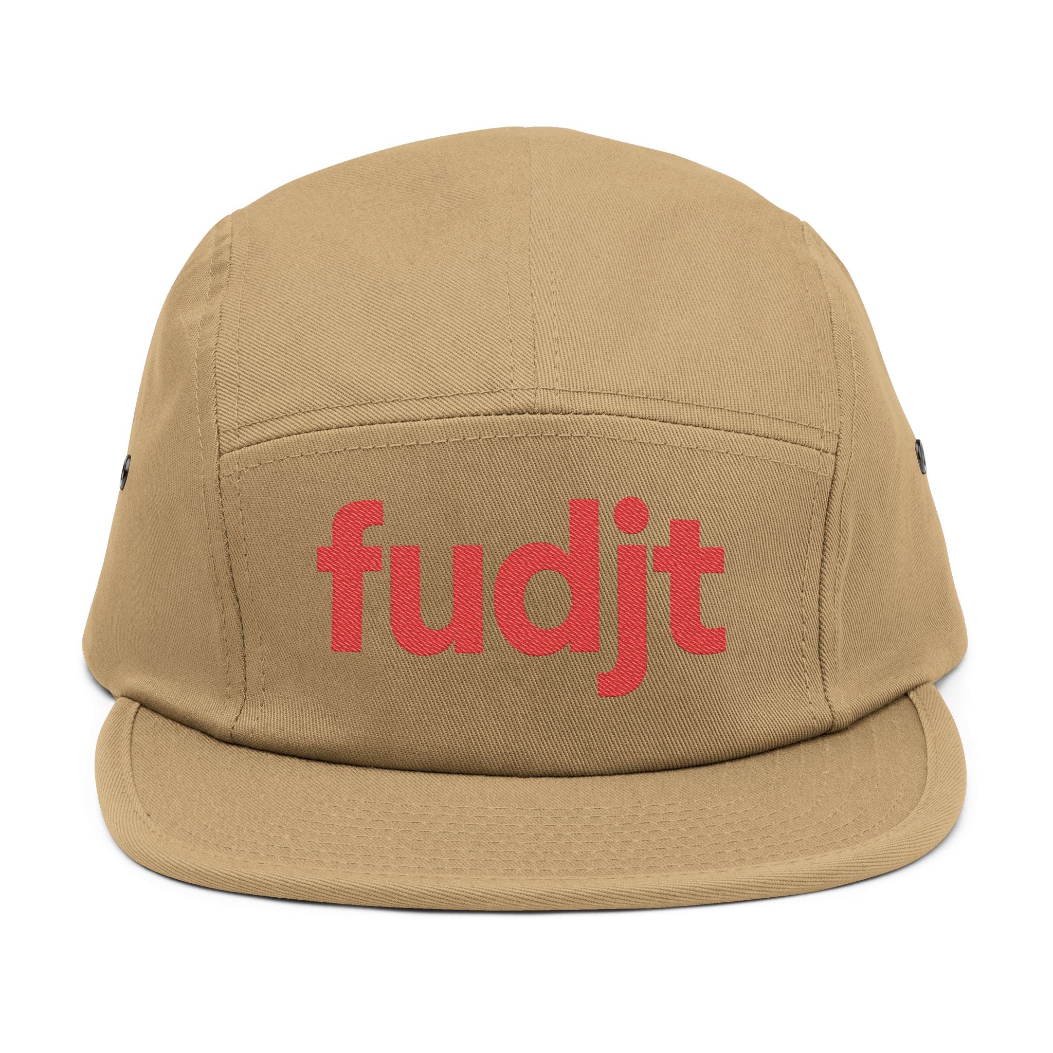 Embroidered 5 Panel Cap - Red fudjt Logo - 6 Colors
