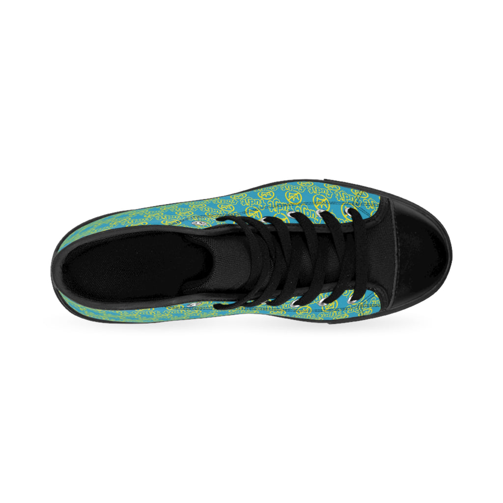 Turquoise Golden fudjt No Kings Street Style Sneakers | Men & Boys 1 High Top