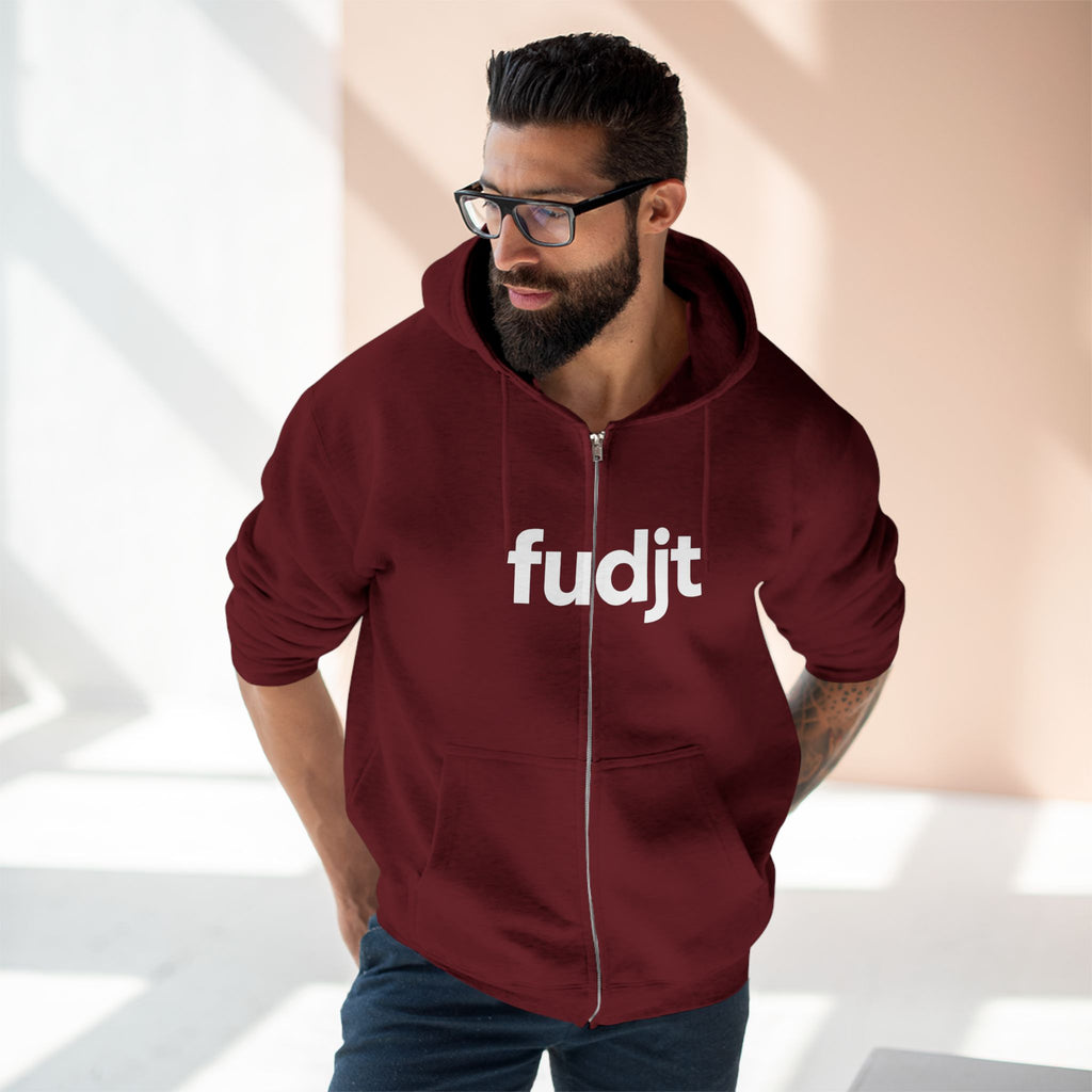 Zip Hoodie with White fudjt Design | Cozy Everyday Comfort | 7 Colors