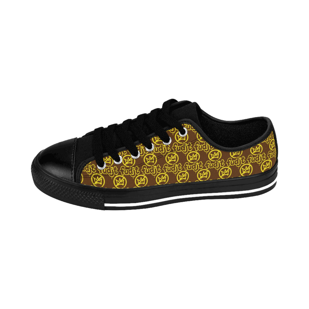Brown Golden fudjt No Kings Street Style Sneakers | Women & Girls All Over 1 Low Top