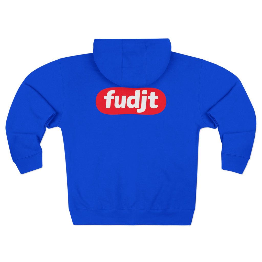 fudjt Anti-Supremacy Red Badge Zip Hoodie | Front & Back Graphic | 8 Colors