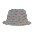 Trendy Brown fudjt All Over on Light Gray Bucket Hat