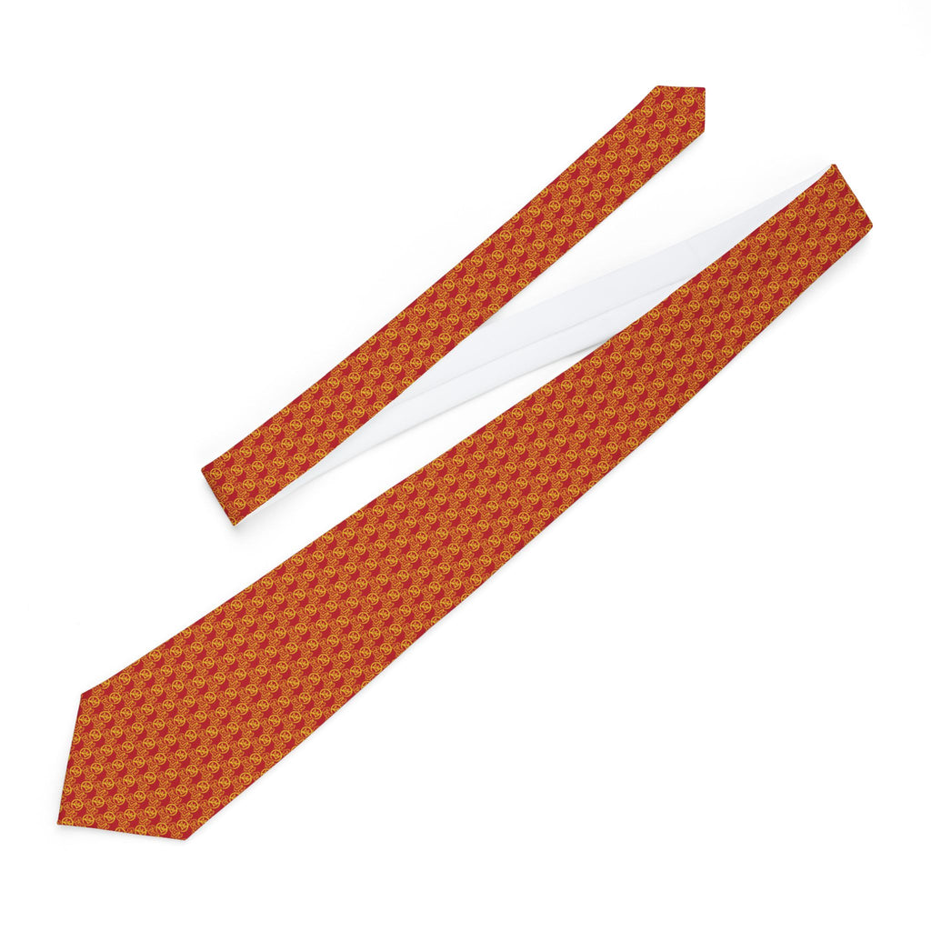 Dark Red Golden fudjt No Kings Necktie