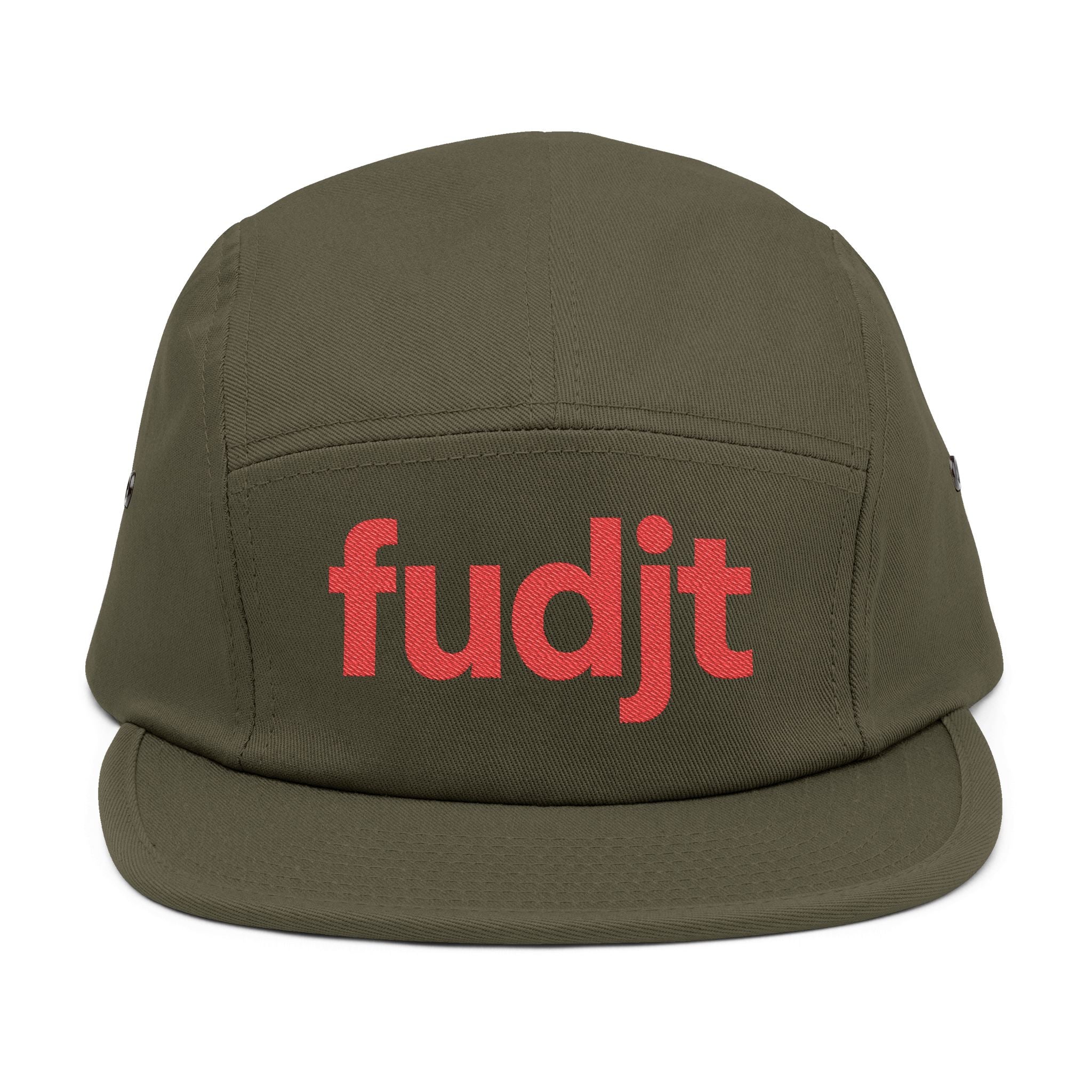 Embroidered 5 Panel Cap - Red fudjt Logo - 6 Colors