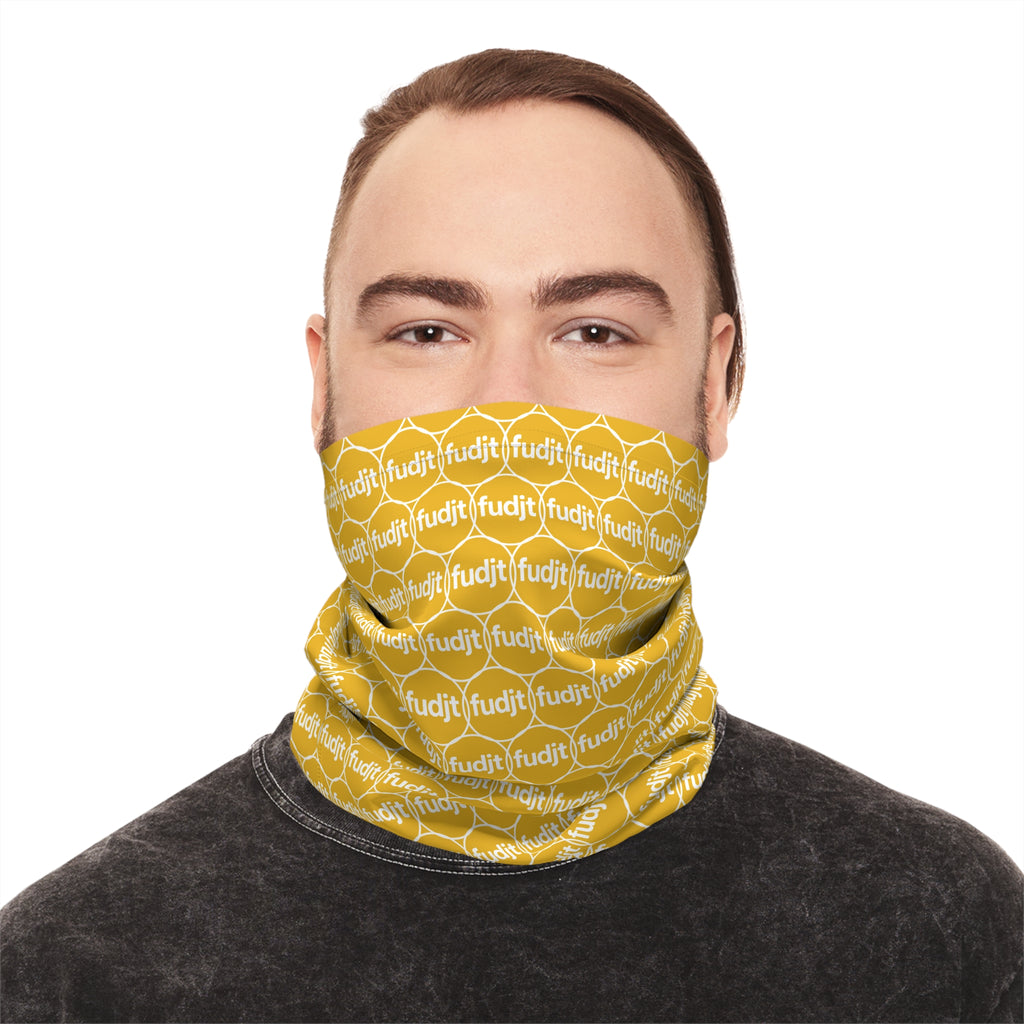 Yellow & White fudjt Unbroken Chain 1.25 Neck Gaiter