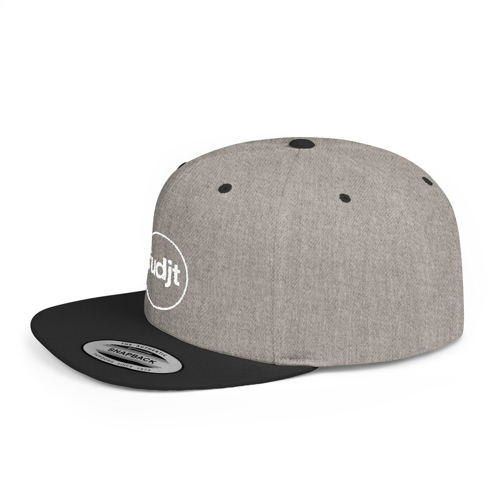 fudjt Circle Flat Bill Snapback Hat | White Embroidery |  14 Colors