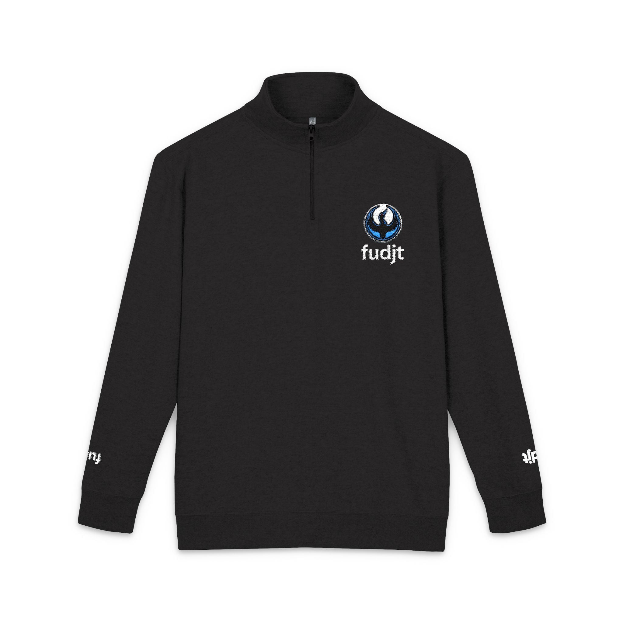 MN Rebel Loon Embroidered Quarter-Zip Fleece Pullover | Black fudjt