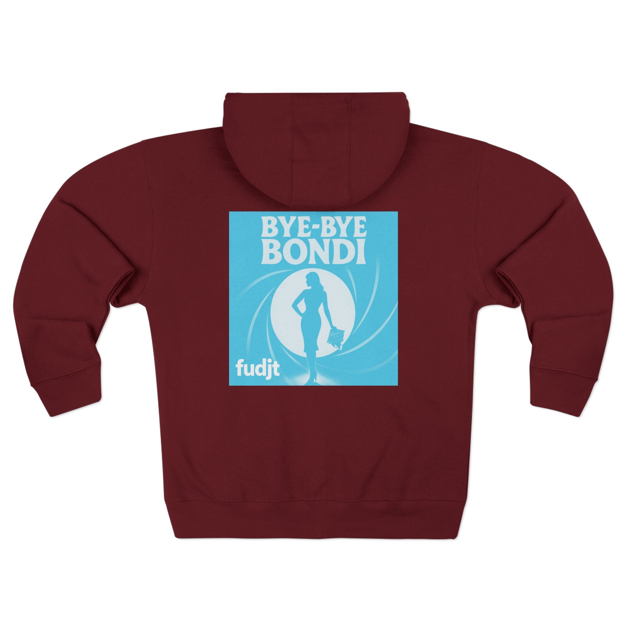 Bye-Bye Bondi | Blue Smoke Screen Retro fudjt Zip Hoodie | Front & Back Graphic | 8 Colors