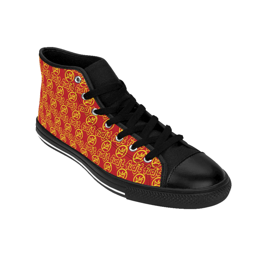 Dark Red Golden fudjt No Kings Street Style Sneakers | Women & Girls 1 High Top