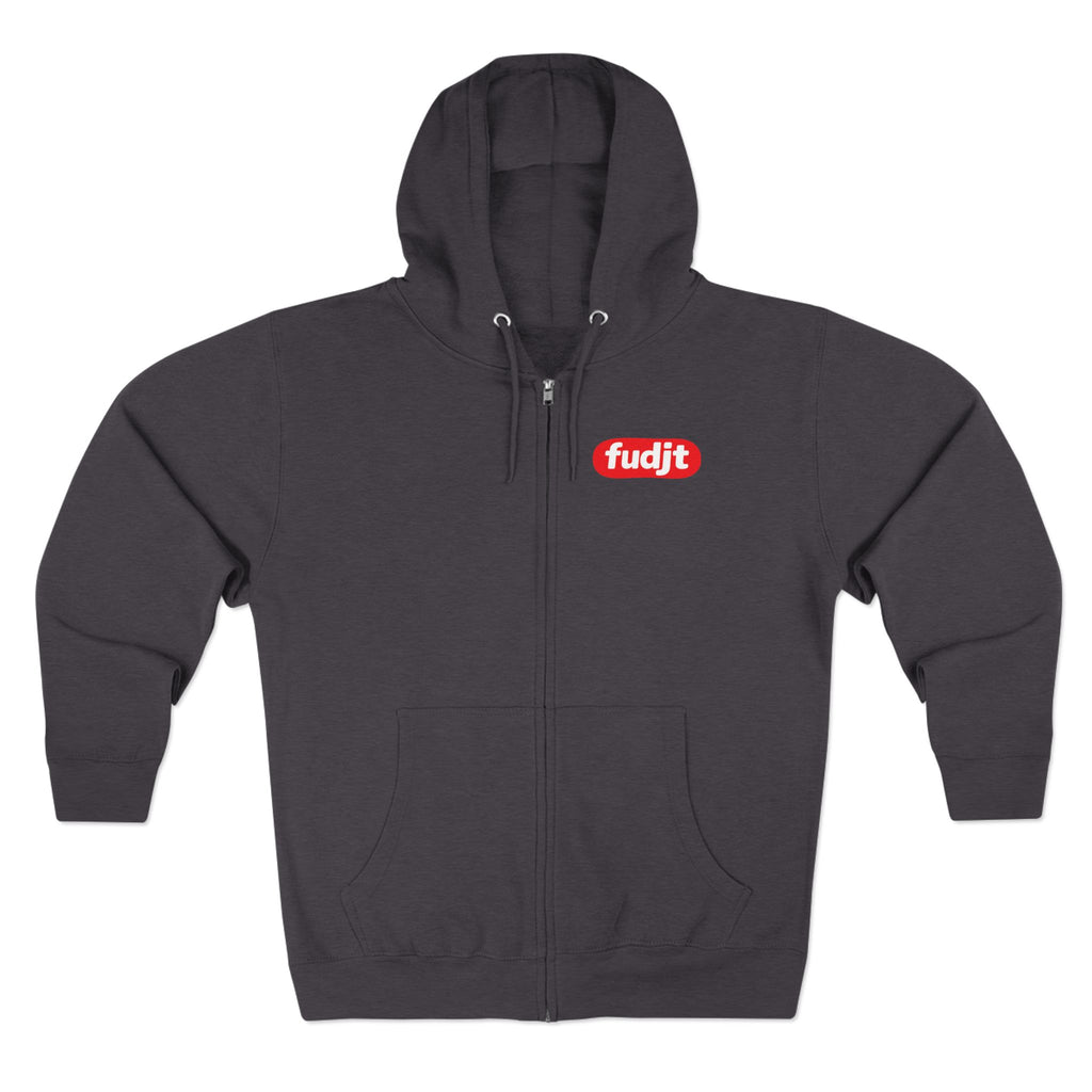 fudjt Anti-Supremacy Red Badge Zip Hoodie | Front & Back Graphic | 8 Colors
