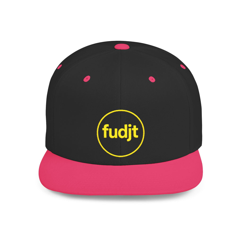 fudjt Circle Flat Bill Snapback Hat | Golden Yellow Embroidery |  14 Colors