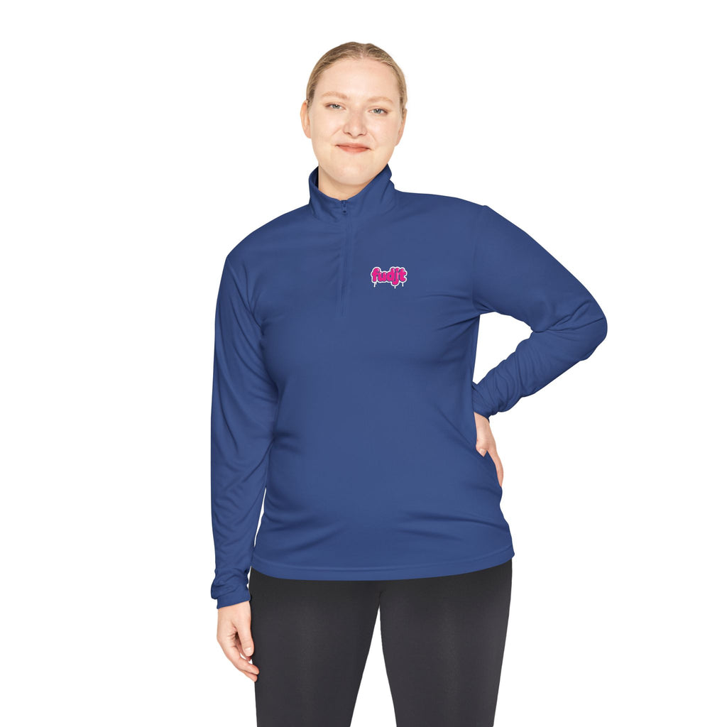 Quarter-Zip Performance Pullover | Pink Drip fudjt | Bold Backside | 7 Colors