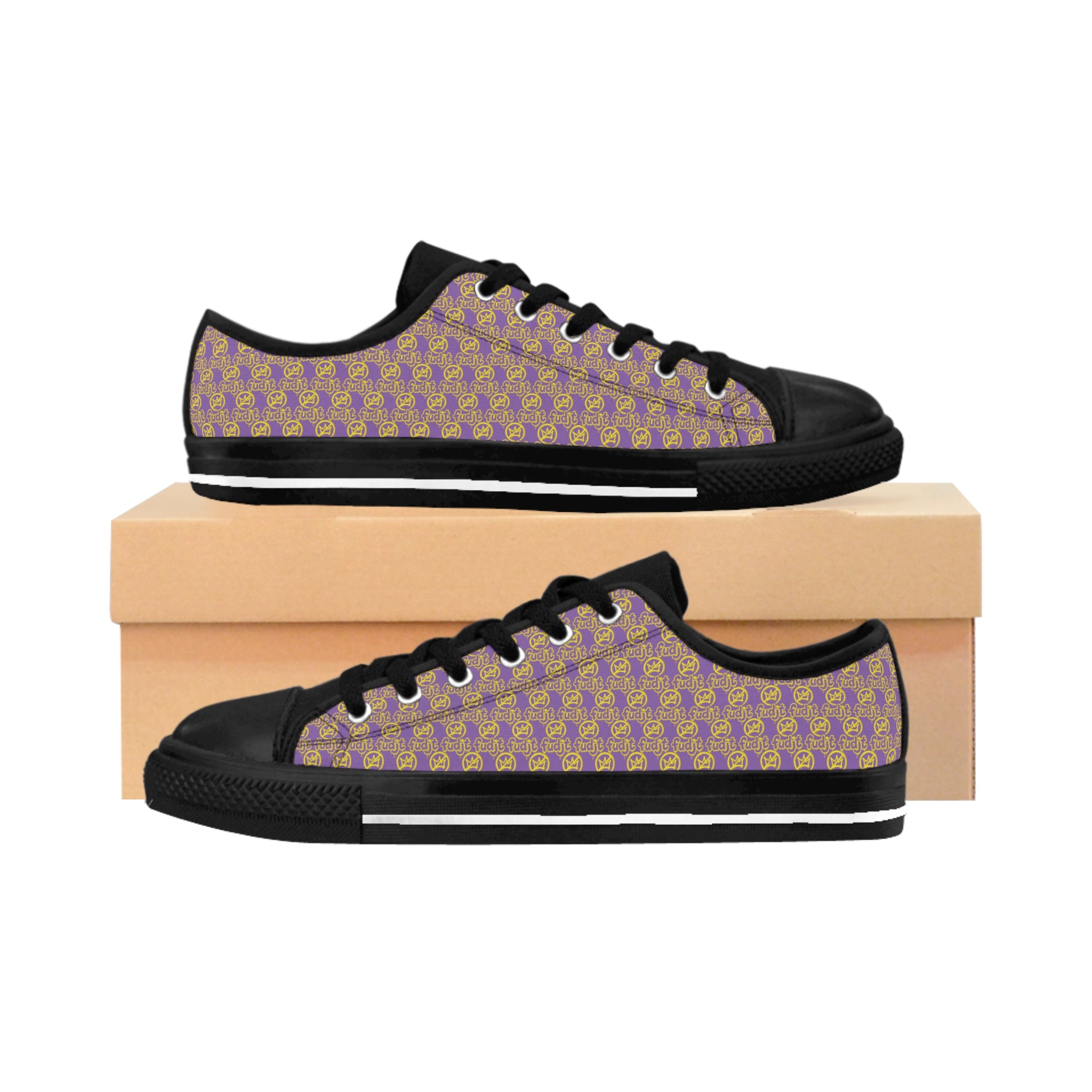 Light Purple Golden fudjt No Kings Street Style Sneakers | Women & Girls All Over .5 Low Top