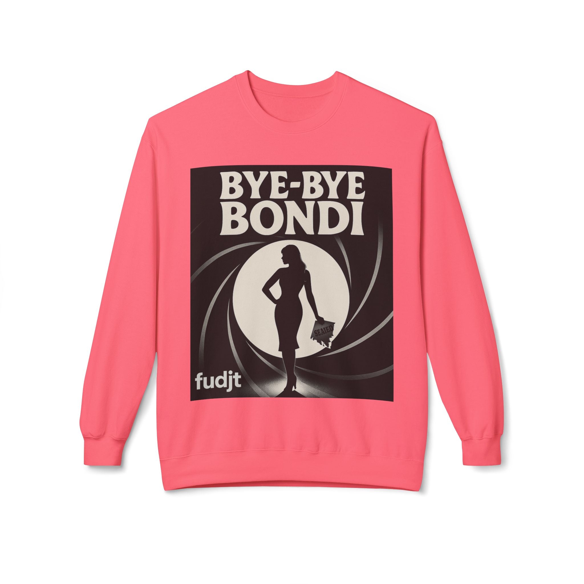 BYE-BYE BONDI | Black Smoke Screen Retro Fudjt Crewneck Sweatshirt | 14 Colors