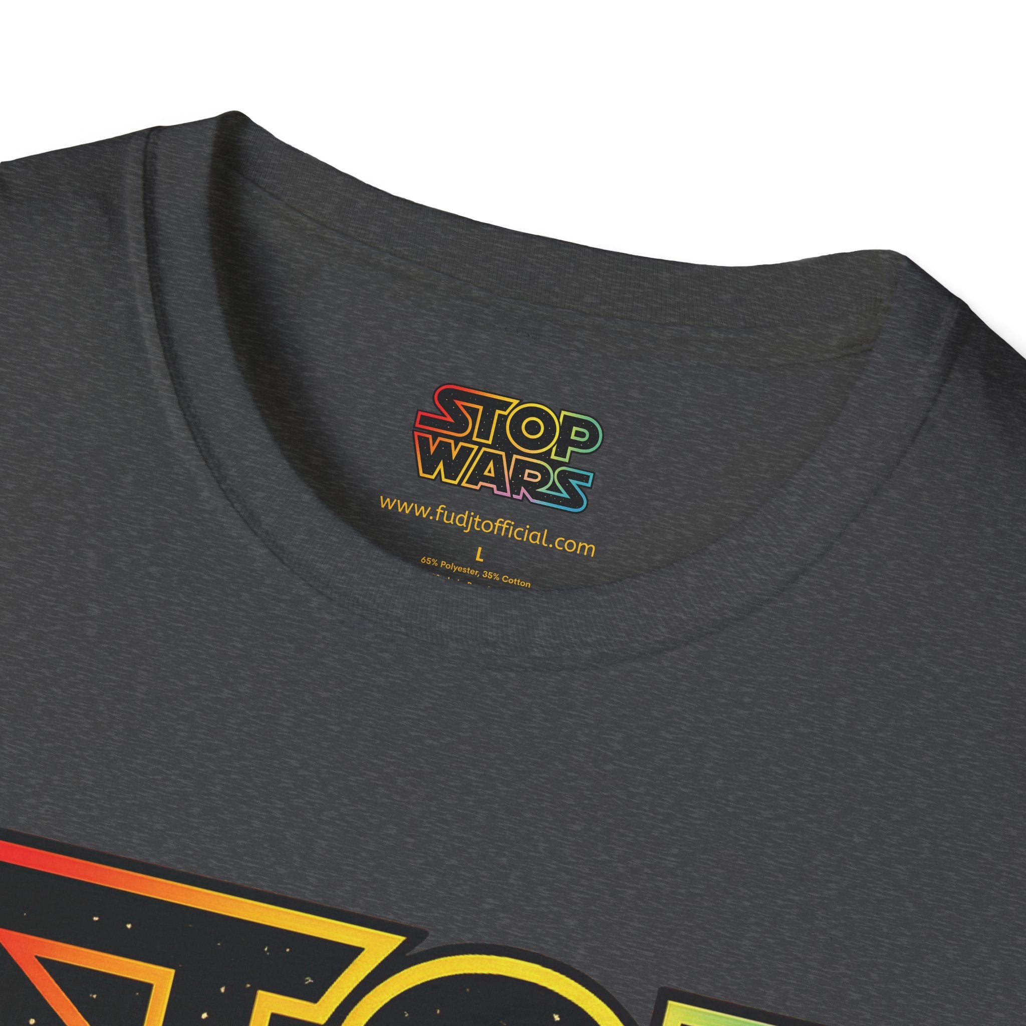 fudjt "STOP WARS" Retro Rainbow Anti-War Everyday Soft & Stylish Tee | Pink fudjt | 7 Colors