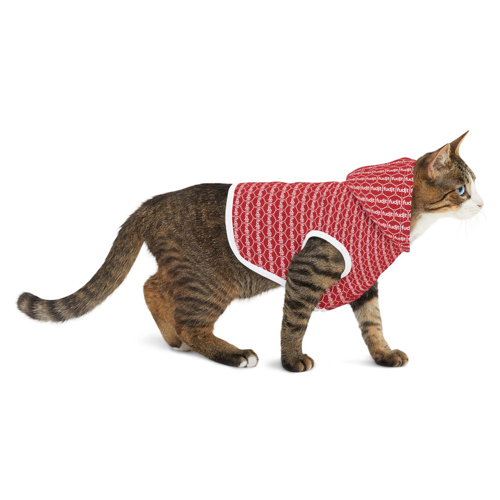 Dark Red fudjt Pet Hoodie | Unbroken Chain 1.25 | 7 Sizes