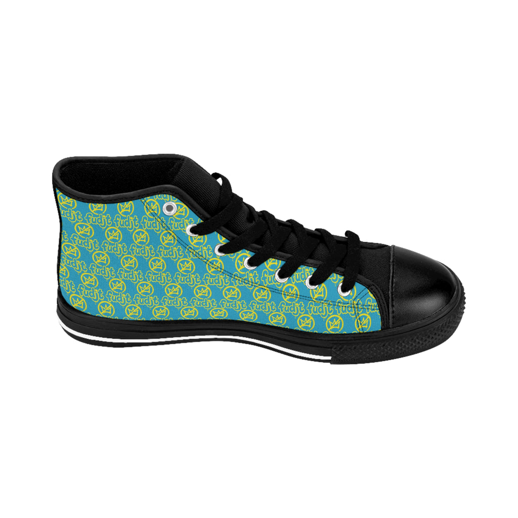 Turquoise Golden fudjt No Kings Street Style Sneakers | Men & Boys 1 High Top