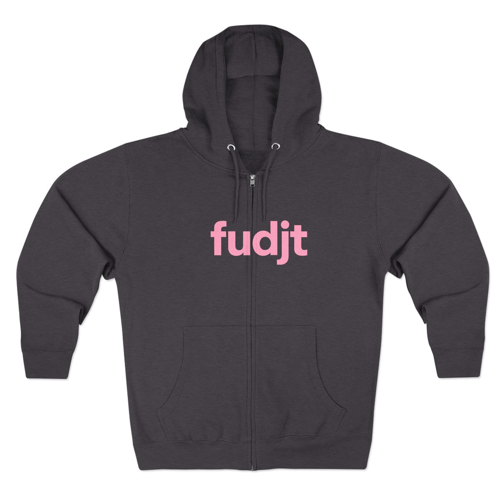 Zip Hoodie with Pink fudjt Design | Cozy Everyday Comfort | 8 Colors