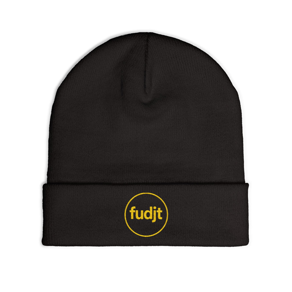 fudjt Circle Knit Beanie | Golden Yellow Embroidery | 5 Colors